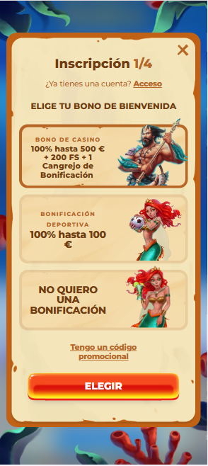 Registro & bonificaciones